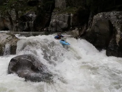 Le Toboggan de sortie des Gorges de Sainte-Hélène (attention au rappel)